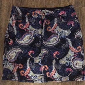 Croft and Barrow paisley skirt/skort 6